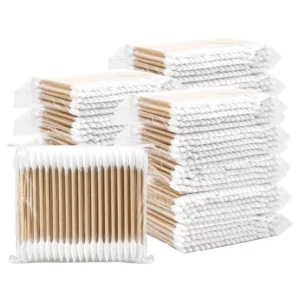 Custom Private Label Bamboo Cotton Swabs Double-Headed Wooden Cotton Sticks for Ear Cleaning