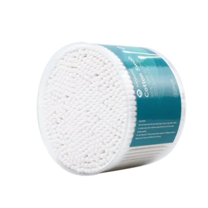 Custom Pure Cotton Cleaning Double Round Tip Cotton Swab 500pcs Paper Stick Cotton Bud with PP Box