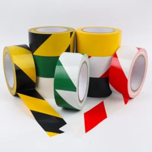 Custom Rubber Pressure Sensitive Single Sided Heavy Duty Floor Marking Adhesive Warning Tape PVC Waterproof Black Yellow
