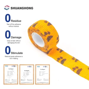 Custom Self Adhesive Elastic Printed Colored Veterinary Adhesive Bandages Cohesive Bandages