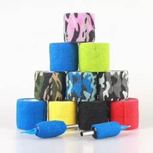 Custom Self Adhesive Latex Free Tattoo Tape Elastic Cohesive Bandage Wrap 5CM X 4.5M Multi Color for Cover Grip