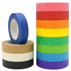 Custom Single Sided Rubber Adhesive Jumbo Roll Masking Tape Crepe Paper for Automotive Painting Crepe Paper Tape