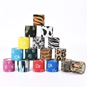 Custom Size Non Woven Elastic Material Self adhesive Mesh Elastic Bandage for Pets