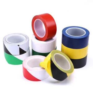 Custom Size Yellow Black PVC Floor Line Marking Tape Oil Resistant Vinyl Safety Warning Tape for Factory Aisle Marking