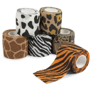 Custom Sports Support Animal Stripe Self Adhesive Vet Wrap Non Woven Cohesive Elastic Horse Bandage Pet Madical Bandage
