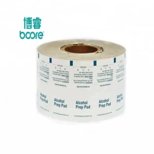 Custom Sterilized 75% Alcohol Pad Swab Sachet Aluminum Foil Laminated Paper Packaging Film with Your Own Logo