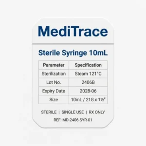 Custom Synthetic Paper Waterproof Durable Medical Device Labels for Pill Sterilization Applications with Matte Lamination