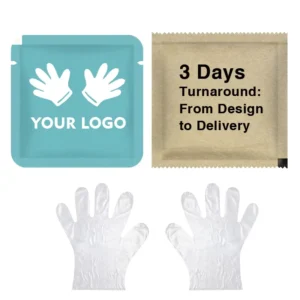 Custom Transparent Color Kitchen Waterproof Restaurant Takeout Disposable PE Gloves Individually Packaged Food Gloves