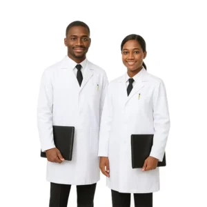 Custom Unisex Long Sleeve Woven Breathable Comfortable Doctor Nurse White Lab Coat Hospital Uniform Medical Students