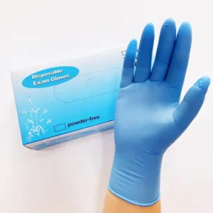 Custom Waterproof Medical Examination Food Processing Hand Protective Nitrile Blue Gloves