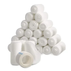 Custom Wound Care Medical Supplies Breathable Gauze Wrapped White Crepe Pbt Self Adhesive Elastic Bandage