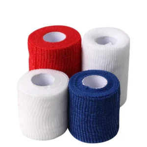 Custom Wound Care Medical Supplies Breathable Gauze Wrapped White Crepe Pbt Self Adhesive Elastic Lock Edge Bandage
