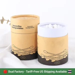 Customer customized Packaging Cotton Bud Eco Friendly Biodegradable Organic Bamboo Q Tips Cotton Tiges Swab Ear Bud Sticks