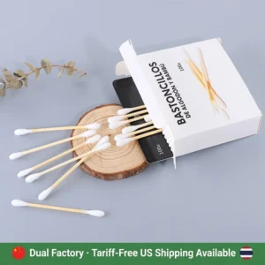 Customer customized Packaging Eco Friendly Hotel Ear Cleaning Makeup Remover Q Tip Stick Cotton Swab Bamboo Cotton Buds