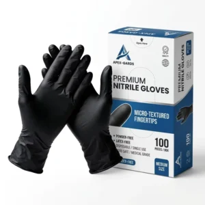 Customizable Heavy Duty Nitrile Disposable Gloves Latex Free Silicone Free Powder Free Textured Fingers Food Grade