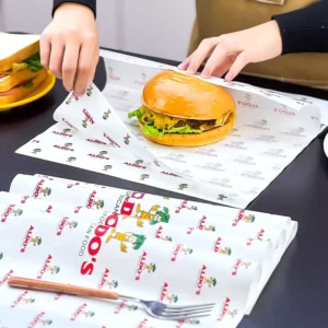 Customizable Logo Printing Disposable Biodegradable Eco Friendly Recyclable Greaseproof Waterproof Food Grade Wrapping Paper