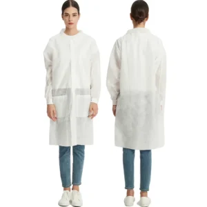 Customizable Medical Disposable Non Woven Customized Color Lab Coat Snaps CE Certified Protective Clothing