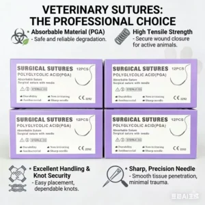 Customizable Sutures Monofilament PGCL Synthetic MO PGA Catgut PDS Absorbable Poliglecaprone 25 for Veterinarian