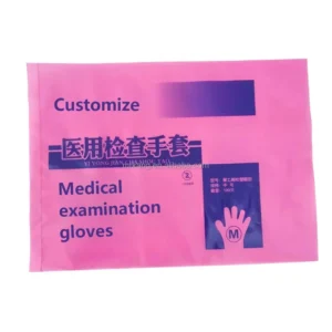 Customize Hospital Use Medical PE Pouch Film Bag Hot Stamping Waterproof Disposable for Medical Examination Gloves Packaging 100