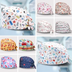 Customize Multicolor Scrub Caps Buttons Pet TOOTH Clinic Nursing Hats Doctors Nurse Healthcare Working Hat Nursing Cap