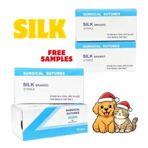 Customized 75cm 0# to 5/0 Dentist Sutures Black Silk Sutures with Needle