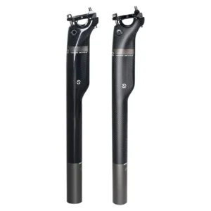 Customized Carbon Fiber Offset 20mm Black 350/400mm Carbon Breaking Wind Bike Saddle Post Mountain Bicycle Seatpost