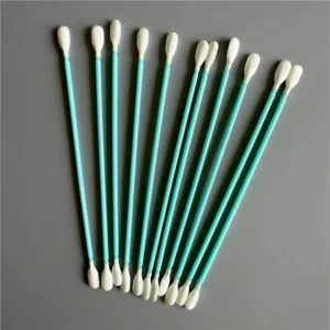 Customized Dust Free Industrial Cotton Bud with Two Microfiber Heads PP Handle Cleanroom Clean Swab