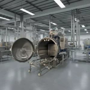 Customized Horizontal Single Layer Retort Machine Water Spray Sterilizer for Glass Bottles Canned Food
