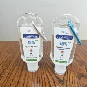 Customized Logo Anti Bacterial Hand Sanitizer Liquid Form Imprinted Key Chain Travel Size Bulk