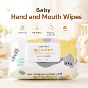 Customized OEM Baby Hand Mouth Wipe Skincare Water Baby Wipes Spunlace Fabric Non Woven Wet Tissue Wipes