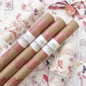Customized PE Coating Matte Black Pink Crepe Paper Roll Double Fruit Scented Gift Tissue Wrapping Artesimal Packaging