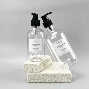 Customized PET 250ml 500ml Transparent Boston Plastic Hand Soap Shampoo Shower Gel Body Lotion Bottle with Pump