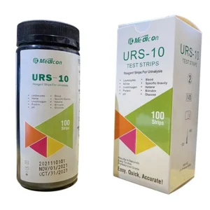 Customized Package Supported 100 Strips Medical Diagnostic Urine Test Strip URS-10 10 Parameters Manual Power Source