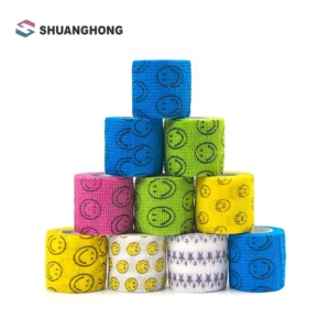 Customized Printing Elastic Self Adhesive Non woven Cohesive Bandage for Veterinary Dog Bandage Vet Wrap