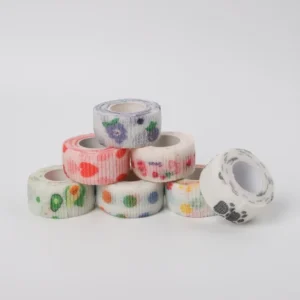 Customized Printing Non Woven Vet Wraps Easy Tear Self Adhesive Elastic Cohesive Bandage