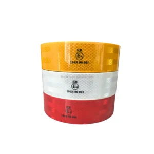 Customized Reflective Sheeting Warning Safety Mark ECE 104 Black Yellow Adhesive Tape Reflective Tape for Trucks Traffic Cone