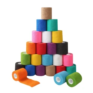 Customized Winding Assorted Colors Cohesive Bandage Elastic Breathable High Quality Non Woven Tape Medical Supplies