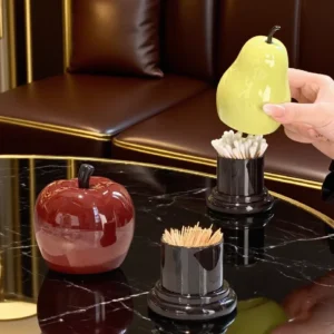 Cute Creative Red Apple Fruit Shaped Dental Swab Tube Household Cotton Swab High end Dental Floss Toothpick Storage Box