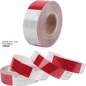 DOTC 2 Body Reflective Stickers Cross Border Truck Annual Inspection Warning Tape Red White PET Adhesive Paper Film