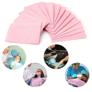Dental Bibs Disposable Colorful 3 Ply Soft Nowoven Fabric with Tie Super Absorbent Comfortable Underpad for Teeth Multipurpose
