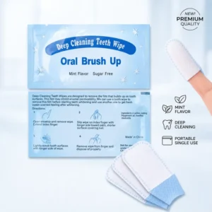 Dental Clinic Oral Finger Wipes Disposable Teeth Cleaning Pads Before Whitening Treatment