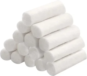 Dental Gauze Rolls Cottons Pads Nosebleed Kit Accessories #2 Medium 1.5″ Mouth Gauze Nose Plugs for Dental Clinic Household