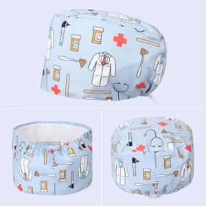 Dental Medical Hats Operating Room Surgical Scrub Cap Nurses Hat Woman Pet Hospital Adjustable Long Hair Doctor Caps