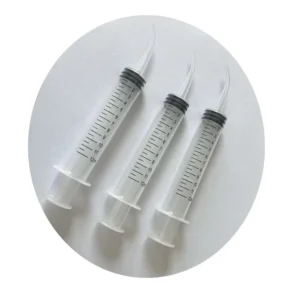 Dental Syringe 12 Cc Disposable Curved Syringe Irrigation Syringe with Curved Tip