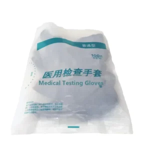 Dental Use White Transparent Disposable PE Bag Medical Examination Gloves PE Pouch Hot Stamping Waterproof