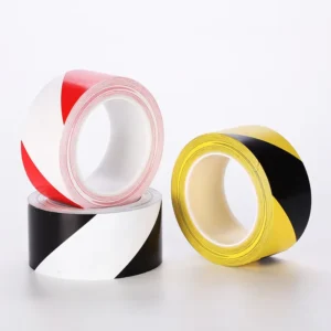 Detectable Yellow Black Acrylic Adhesive Single Sided PVC PE Warning Tape for Traffic Control & Road Marking
