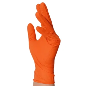 Diamond Textured Nitrile Gloves Orange Mechanical Safety Work Gloves