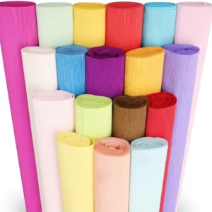 Direct Factory 25*250cm 140g DIY Custom Papel Crepe Background Wall Decorative Large Roll Crepe Paper From China