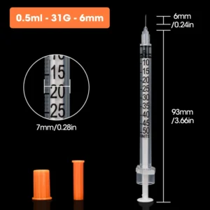 Disposable 0.5ml & 1ml Insulin Syringe Needles (100%PP Material) OEM Customizable 5 Year Warranty