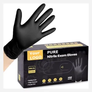 Disposable 100% Nitrile Black Safety Gloves 9 Inches Anti Slip Customizable Nail Latex Free Waterproof Anti Cut Barbershop